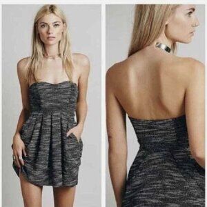 Free People Nyima Dress Sz 0 strapless knit draped, with pockets